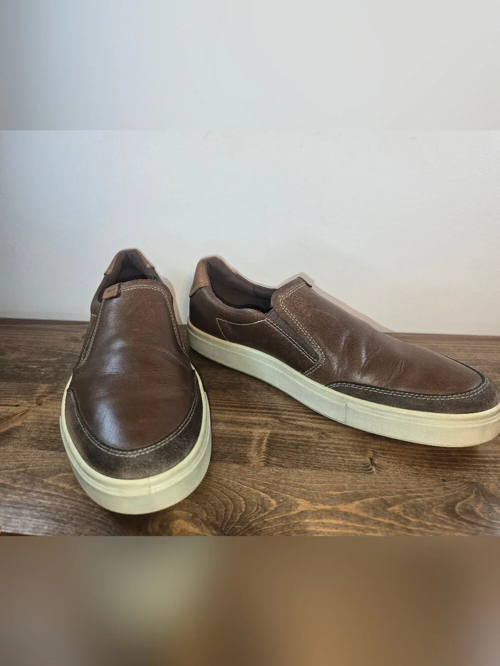 Ecco Men's Kyle Brown Leather Slip-On Loafers Size 12.5